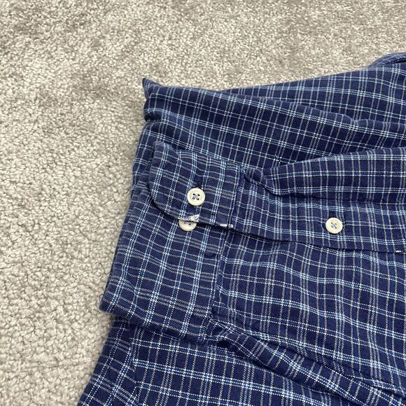 Polo By Ralph Lauren Halpern Button Down Shirt Mens 16 32/33 Blue Plaid Cotton - Picture 5 of 14